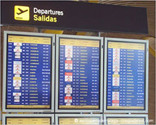 Departures panel atcheck-in area